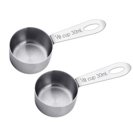 2Pcs Coffee Scoop 1/8 Cup Measuring Scoops Stainless Steel Coffee Scoop Canisters Tablespoon Measure Spoon Short Handle Cooking Scoops for Coffee Tea Sugar and Milk (30ML)