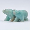 HLbshi Hand Carved Gemstone Crystal Bear Figurine Animal Statue Carving