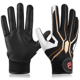 Goporoy Super-Grip Youth Baseball Batting Gloves for Kids, Ergonomic Design for Boys and Girls, Enhanced Protection & Optimal Performance, Magic Spider Black Youth M/L