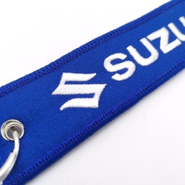 MELD Motorcycle Key Tag Embroidered Keychain Key Ring Motorcycles Bike Biker Key Chain Accessories for Suzuki GS1200SS GSR400 GSX125 150 250 KATANA R GW250 SV650 TL1000, Blue, Medium