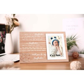 Sioial Godfather Proposal Gift-Will You be my Godfather-Picture Frame Gift-Godfather Photo Frame Keepsake From Godchild-Baptism Gift for Godfather-Father's Day Birthday Christmas Gift for Godfather