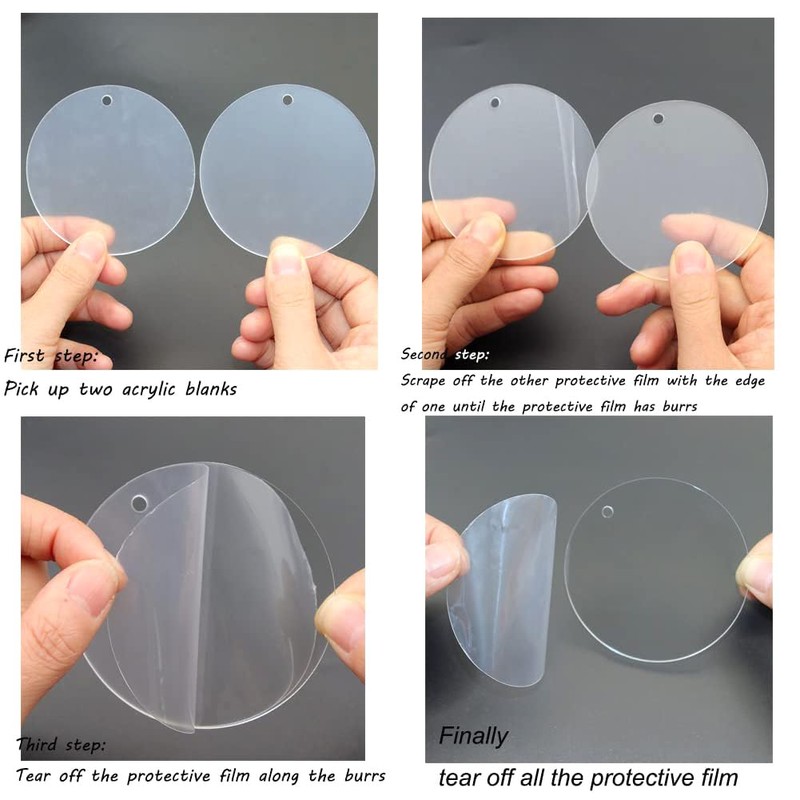 20 Pieces 3.5Inch Clear Acrylic Ornament Blanks Round Acrylic Ornament