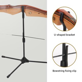 MiOYOOW Archery Bow Stand, Foldable Longbow Holder Recurve Bow Bracket with Anti-Slip Base for Outdoor Hunting Shooting