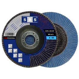 SBS Serrated washers, diameter 115 mm, grain 80, pack of 10, stainless steel blue metal and wood angle grinder, grinding mop