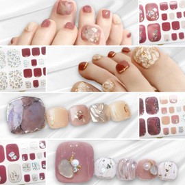 COLORBIRD Nail Seal, Spring and Summer, Foot Nail Seal, Foot Nail Seal, Cute, Flower, Sheer, Foil, Pearl Parts (A-029 A-030 A-031 A-032)