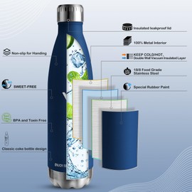 Vikaster Thermos Flask, 750 ml Thermos, BPA-Free, Leak-Proof, Reusable Thermos Flask, Drinking Bottle, Stainless Steel for Camping, Yoga, Gym, Fitness, Travel, Outdoor