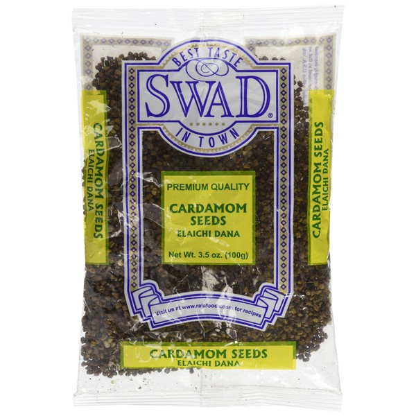 Swad Premium Quality Cardamom Seeds Decorticated (Elaichi Dana) / 100g., 3.5oz
