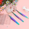 Set of 3 Stainless Steel Eyelash Tweezers Curved Tip Eyelash