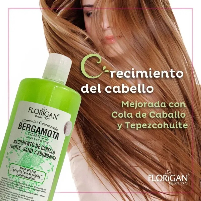 Shampoo Bergamota Crecimiento Del Cabello 1lt. Florigan