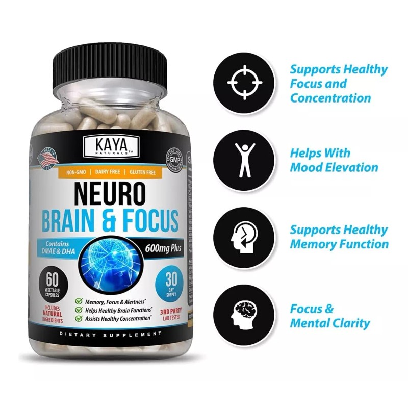 Kaya Naturals Suplemento Brain Perfomance, Memorización, Aprendizaje Kaya Sabor Sin