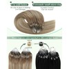 Ugeat Micro Loop Hair Extensions 24 Inch Light Brown Ombre