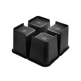 Affogato Bed Risers 6 Inch Rectangle Heavy Duty, 4 Pack Furniture Risers, Table Leg Extenders, Bed Lifts Fits to Bed, Chair, Desk, Cabinet, Sofa, Couch, Tables, Support up to 5000 Lbs (Black)