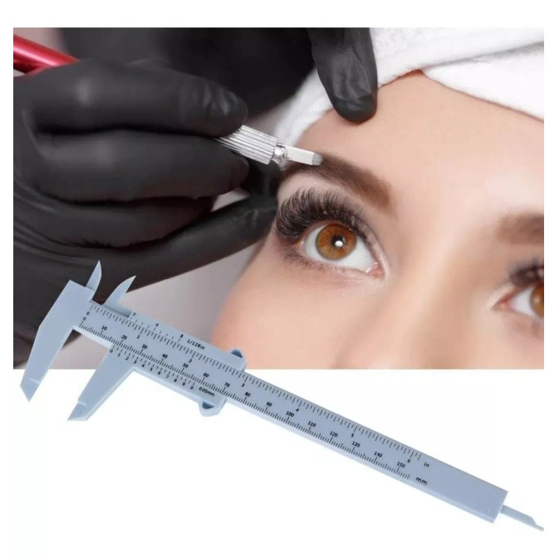 Beauty Eye Vernier Medidor Regla Para Cejas Microblading Shading