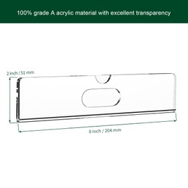 HOUSEDOMO Nameplate for Doors with Adhesive Tapes - 20 Pack 2x8 Inch Clear Acrylic Office Door Name Plate Classroom Wall Name Plate Holder Horizontal Nameplate Holder Plastic Sign Frame