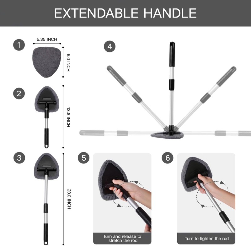 Qydipclin 7pcs Windshield Cleaner Tool Car Window Cleaning Wash Kit