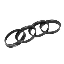 A ABSOPRO Wheel Hub Centring Rings 57.1mm OD to 54.1mm Inner Diameter Wheel Seat Centering Ring Plastic Black (Set of 4)