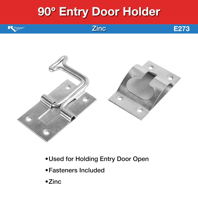 RV Designer E273 Zinc T-Style Entry Door Holder - Angled