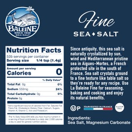 La Baleine Sea Salt, Fine, 26.5-Ounce Units (Pack of 4)