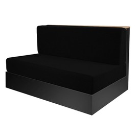 Nitoope 2 Pieces Camper Cushion Covers (1 Set), RV Seat Covers, RV Seat Covers for Trailers, Sofa Seat Cushion Covers, Stretch Sofa Cushion Covers, for Motorhome Seat, Washable, Simple (Black)