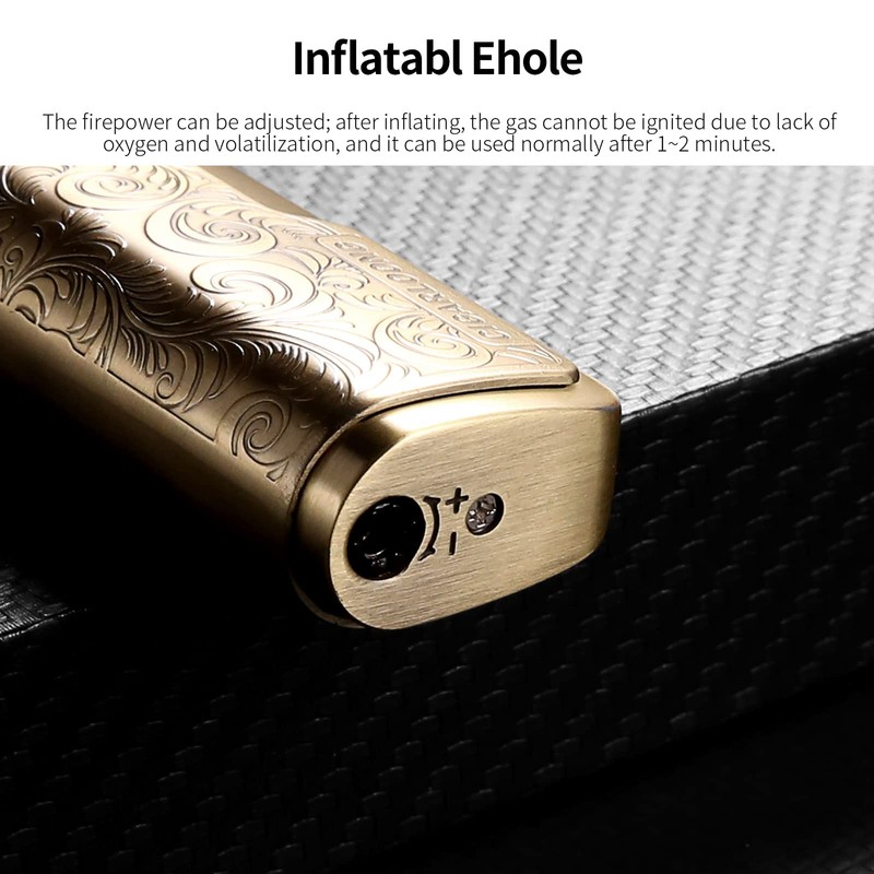 CIGARLOONG Cigar Cutter and Lighter Set Sharpening Blade Engraved Cigar