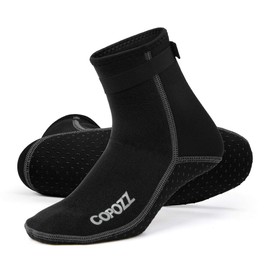 COPOZZ Diving Socks 3mm Neoprene Beach Water Socks-Anti Slip for Snorkel Swim Youth Men Women, High Cut-black, 3X-Large