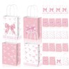 CIEHER 24 Pack Coquette Gift Bags Pink Bow Goodie Bags