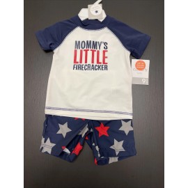 Carter's Carters 6 Months 2 Piece Shorts and Shirt Set UPF +50 White/Blue Mommy’s…
