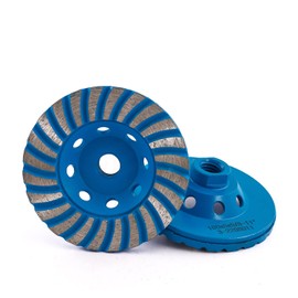 Z-LEAP 4Inch Diamond Cup Grinding Wheel 5/8"-11 Arbor Turbo Row for Angle Grinder Tile Stone Marble Granite Concrete Ceramic