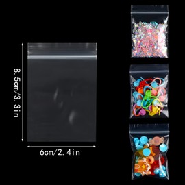 DIYASY 100pcs Grip Seal Bags, Small Plastic Bags Sealable, Mini Clear Bags for Kitchen Jewellery Beads Package