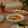MATANA 20 White Plastic Bowls with Silver Rim, Soup Bowls