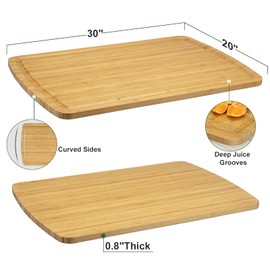 Extra Large Bamboo Cutting Board for Kitchen, Stove Top Cover Cutting Board, Butcher Block Chopping Board with Juice Groove, Wood Serving Tray for Cheese Charcuterie Turkey, 30 x 20