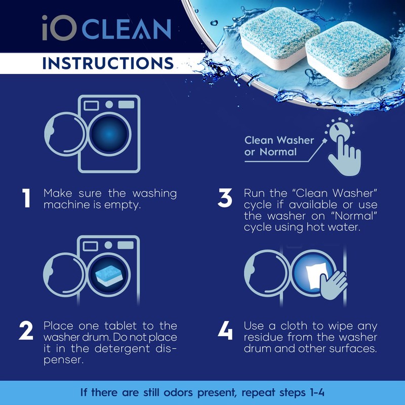 iO CLEAN Washing Machine Cleaner Descaler Tablets, 24 Count (1