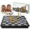 2-in-1 Chess and Checkers Game Set, Exqline 9.84” Travel Magnetic