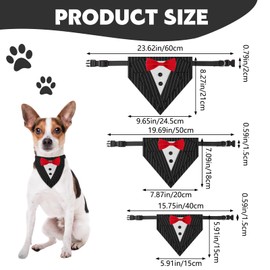HACRAHO Formal Dog Tuxedo Adjustable Dog Tuxedo Bandana, Collar with Bow Tie, Collar for Small and Medium Dogs, Medium, 1 Piece