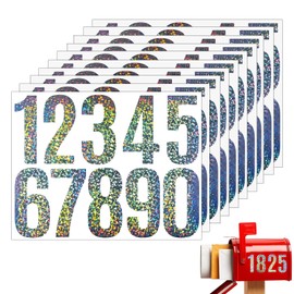 100pcs Number Stickers, Reflective Mailbox Numbers, 10 Vinyl Stickers from 0 to 9, Easy to Install, Durable Outdoor Quality, UV Resistant, Perfect for Address Identification