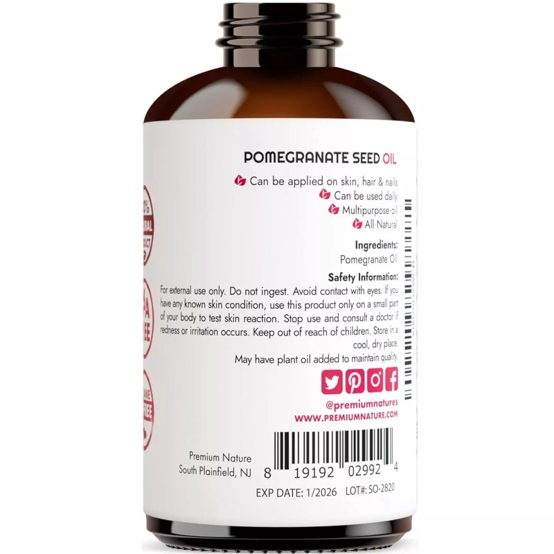 Pomegranate Seed Face Oil Aceite De Semilla De Granada 100%