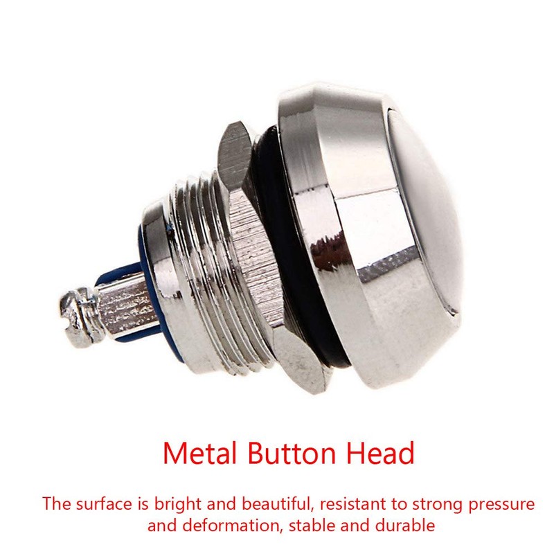 E Support 12mm Anti Vandal Momentary Metal Push Button Toggle
