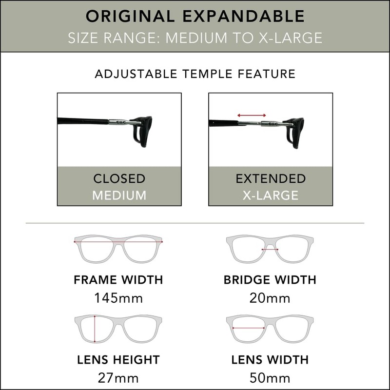 Clic Magnetic Reading Glasses, Adjustable Temple, Computer Readers, Original Expandable,