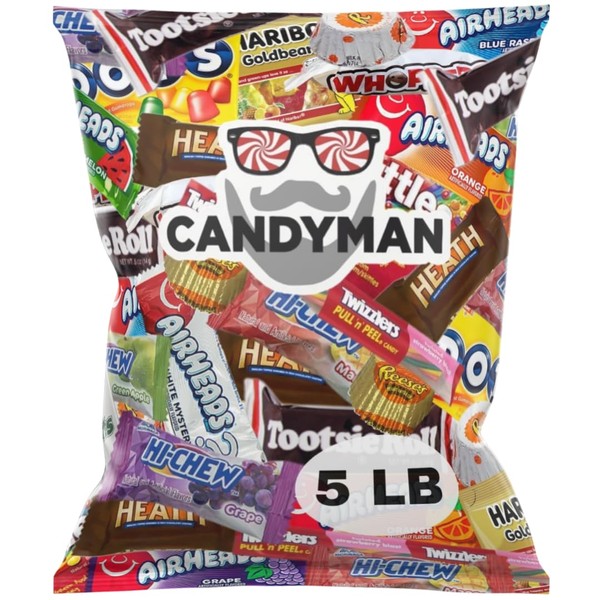 CANDYMAN (5 LBS) Chocolate Candy Bundle with Mixed Individually Wrapped