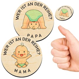 ZKGYUS 2pcs Baby Gift Boy Girl Gifts for Birth, Pregnancy Gift Wooden Decision Coin, Gift Idea for Expectant Mothers, Christening Gifts for Boys, Christening Gifts for Girls, German