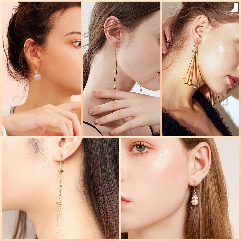 14K Gold Earring Hooks Real Hypoallergenic 100Pcs Ball Dot Ear