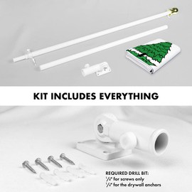 G128 Combo Pack: 6 Ft Aluminum Spinning Flagpole (White) & An Appeal to Heaven Flag 3x5 Ft, ToughWeave Series Embroidered 300D Polyester | Pole with Flag Included