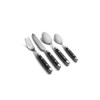 Cambridge Silversmiths 16 Piece Jubilee Flatware Set, Black