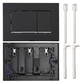 115.883.14.1 Actuator Plate for Geberit Dual Flush, Compatible with Sigma30 Concealed Cisterns, Black with Polished Chrome Flush Button