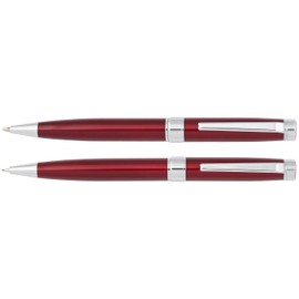 Bridgewater Pen Company Executive Ball Point Pen & Mechanical Pencil Gift Set Collection, Boxed & Sleeved (Galway, Red)