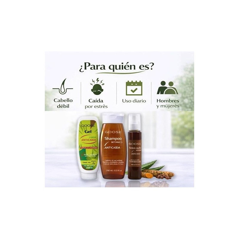 GOOSE Kit Anticaída Botánico – Shampoo + Gel Capilar +
