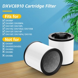 DXVC6910 Cartridge Filter Replacement Compatible with DeWalt DXV06P DXV09P DXV10P DXV10PL DXV10SA DXV12P DXV14P DXV16P Wet/Dry Vac Vacuum Cleaner (NOT fits for DXV06G/ DXV08S) 2 Pack