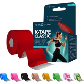 RPM Power Kinesiology Tape - Sports Tape Latex Free Water Resistant Muscles Joints - Perfect for Sports, Muscle Pain and Rehabilitation (Single Box, Red)