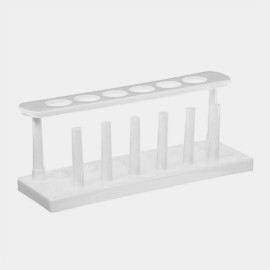 Karter Scientific 6-Place 18mm Plastic Test Tube Rack, White (Single)