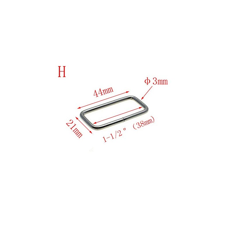 10pcs Metal Wire Formed Rectangle Ring Belt Loop Bra Buckle
